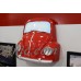 Classic Volkswagen Beetle Painted Red Resin Front Wall Decor w/ Lights: 7580-125 752203046179  152646666237